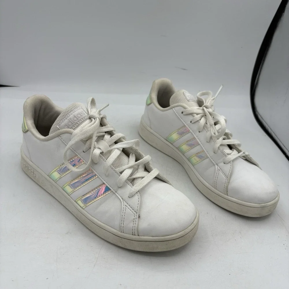 Adidas‎ Shoes Womens Size 5 Grand Court Sneakers Iridescent White